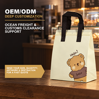 Sac isotherme non tissé pour plats à emporter avec doublure en aluminium, impression personnalisée pour boulangerie, snacks, desserts et emballage de repas