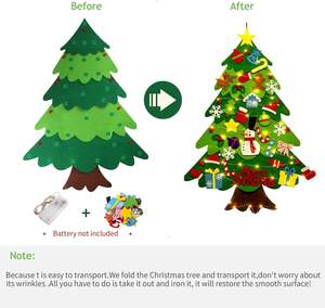 חם למכירה <span class=keywords><strong>xmas</strong></span> קישוטי קיר תלויים 3d בד חג המולד עם הוביל אור 32 חתיכות קישוט לילדים - Product Image 3