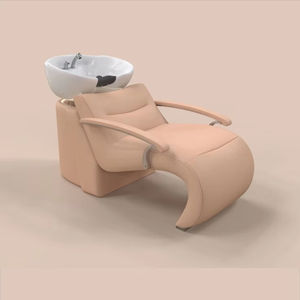 Fauteuil de lavage en acier inoxydable doré avec raccords d'eau, lit de lavage personnalisable pour salon de coiffure - Product Image 3