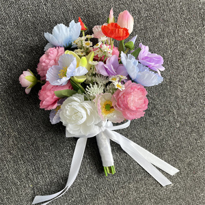 <span class=keywords><strong>Bouquet</strong></span> da Damigella Colorati in Seta Artificiale con <span class=keywords><strong>Tulipani</strong></span>, Rose e Peonie per Matrimoni, Feste e Decorazioni Domestiche - Product Image 6