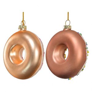 Adorno Navideño Colgante de Cristal con Forma de Donut, con Impresión UV, para Decoración Navideña, en Oferta - Product Image 3