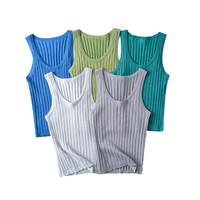 Tank Top Rajut Kasual Musim Panas Pria Ukuran Besar Bahan Polyester/Katun Tanpa Lengan Bordir 3D Motif Polos