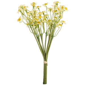 Fleurs artificielles en soie, marguerites blanches et jaunes, bouquets réalistes, accessoires de décoration pour mariage et maison, style européen - Product Image 5