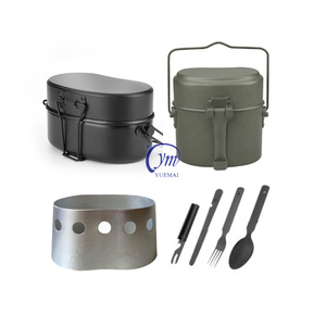 Bán buôn phụ kiện ngoài trời Đức-phong cách ăn trưa hộp chiến thuật cắm trại lộn xộn Kit Set với cup muỗng nĩa dao nhôm cup bếp - Product Image 1