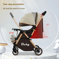 Poussette bébé High View à cadre métallique pour nouveau-nés, positions assise et allongée, pliable, design portable bidirectionnel, charge 20 kg