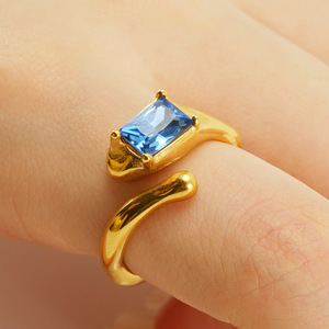 ZOGXIN Fashion <b>Rings</b> Gold Plated <b>Crystal</b> Geometric Adjustable For Women - Product Image 3