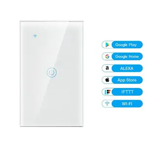 US wifi Wall touch light switch 110~250V wifi control one gang one way switch with LED indicator for smart google home alexa