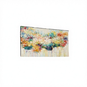 Peinture à l'huile acrylique florale abstraite peinte à la main sur toile, art décoratif élégant pour salon, MC50126, art sur le thème des fleurs, MC50126 - Product Image 4