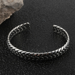 Tibetan <b>Silver</b> Wheat Ear Open <b>Cuff</b> <b>Bracelet</b> For Men And Women Fashion Jewelry Stainless Steel <b>Bracelet</b> 713 - Product Image 3