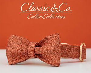 Orange Tweed cá nhân chó cổ áo BOW TIE Dây Xích thiết lập, tùy chỉnh khắc tên vật nuôi kim loại khóa, lilac sinh nhật Puppy quà tặng, miễn phí - Product Image 4