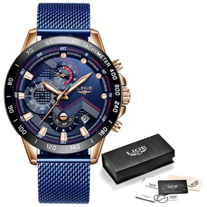 Relojes de Pulsera de Cuarzo para Hombre Lige 9929, Relojes de Lujo Luminosos de Acero Inoxidable Resistentes al Agua para Hombre - Product Image 1