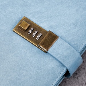 Fsc ISO chứng chỉ công ty tùy chỉnh logo A5 B6 mật khẩu Tạp Chí cô gái có thể khóa Nhật Ký màu xám da máy tính xách tay với khóa - Product Image 5