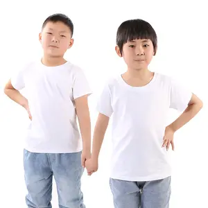 Children's combed round neck white T-shirt hand-painted tie dye short-sleeved boys kids clothing