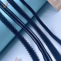 Dentelle élastique picot de haute qualité, durable, douce pour la peau, dentelle noire, bande élastique en nylon 10 mm, professionnelle pour les vêtements intimes
