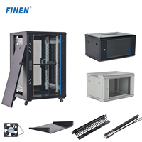 Rak Server Data IT Nas 4U 6U 9U Kabinet Jaringan Terpasang di Dinding