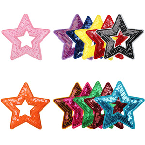 Embroidered Polyester Thread Fabric DIY <b>Iron</b> on Star Patch - Product Image 2