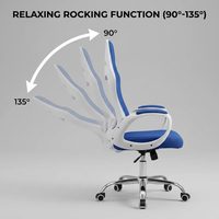 Chaise de bureau ergonomique en maille pour usage domestique, chaise d'étude confortable avec accoudoirs inclinables