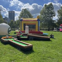 Simulateur de golf gonflable d'intérieur et d'extérieur avec 9 trous, mini jeu de golf portable pour enfants, adultes, famille, amusement