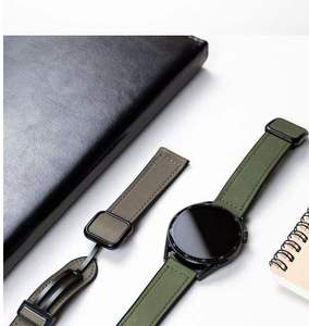 Nouveau bracelet de montre en cuir et silicone pour Samsung Watch4 Huawei GT5 Xiaomi Band 9pro 18mm 20mm 22mm Boucle magnétique carrée - Product Image 5
