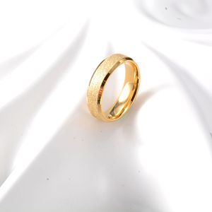 Fashion <b>Rings</b> Titanium Steel Blue Black Steel Gold Color Pearl Sand Finish Unisex Couple Gift Jewelry - Product Image 4