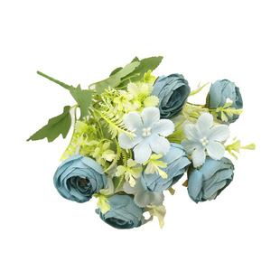 ช่อดอกไม้ประดิษฐ์ 7 ก้าน ขนาดเล็ก 35 ซม. ดอกไม้ผ้าไหม สำหรับตกแต่งงานแต่งงาน ตกแต่งบ้าน อุปกรณ์ประกอบฉากถ่ายภาพ ความเหมือนจริงสูง - Product Image 2