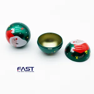 Hot Sale Custom Printed Iron Tinplate Ball Christmas Metal Tin Ball Candy Chocolate Packing Gift Tin Boxes