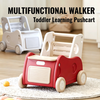 Juguete Multifuncional Ecológico para Bebés, Coche de Juguete de Plástico, Andador de Aprendizaje para Niños Pequeños, Caja de Almacenamiento para Sala de Estar o Parque