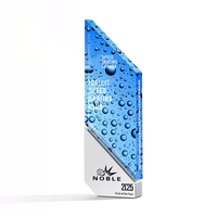 Trophée en cristal bleu de forme géométrique de marque Noble avec un design en forme de goutte d'eau, trophée en cristal transparent personnalisé de qualité supérieure