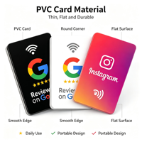 Individuelle Acryl-NFC-215-Bewertungskarte mit QR-Code zum Scannen für Google-Bewertungen, Restaurantbestellungen und Feedback