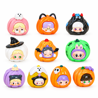 Lot de 10 mini figurines en résine d'Halloween, adorables et amusantes, accessoires artisanaux en forme de citrouille, ornements miniatures pour la maison
