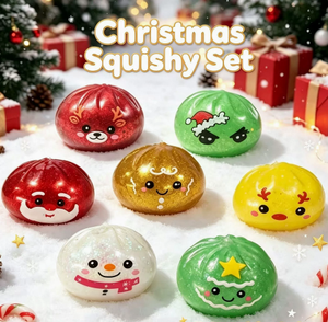 Ensemble de jouets squishy de Noël, 6 pièces, personnages de vacances colorés, jouets sensoriels en TPE pour enfants, unisexe, âge 2 à 4 ans - Product Image 1