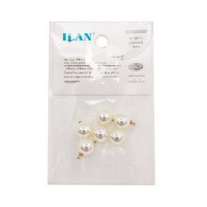 Orecchini a perno adesivi ILAN con perle pendenti da 14 mm, 6 pezzi - Product Image 1