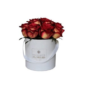 Practical Hot Sale Large White Rectangle Flower Packaging Box With Handle For Exhibition