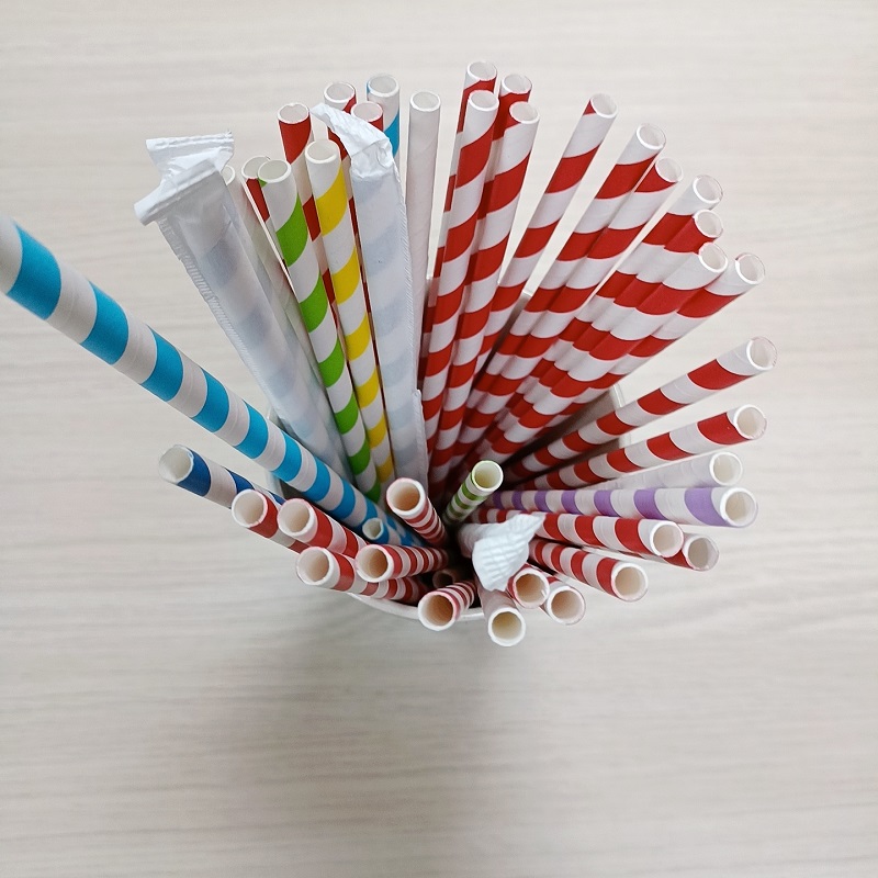 Factory Wholesale Eco-Friendly Disposable Biodegradable Bubble Tea Cup Straw Paper Straw