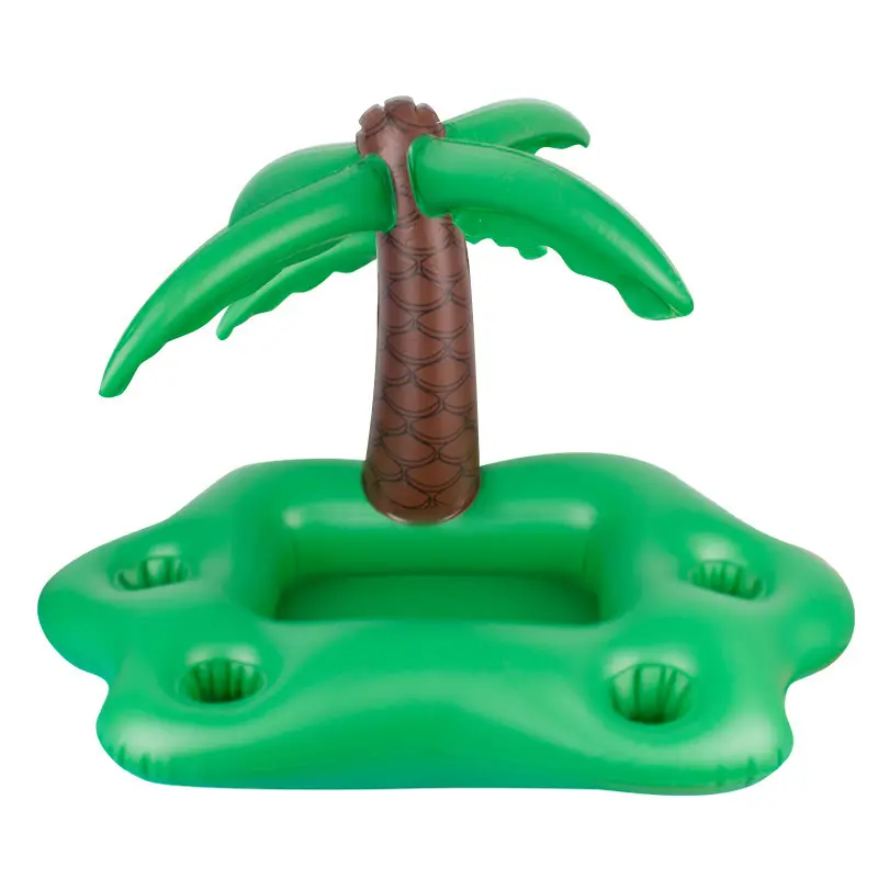 Party Beach Fun Inflatable Coconut Tree Drink Holder Green Portable Floating Beverage Salad Fruit Bar Pool Float