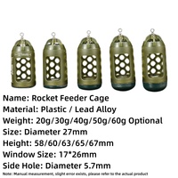 Rocket Feeder Käfig mit Hohlraumköderversprengung, integriertem Gewicht und Anti-Twist-Wirbel 20, 30, 40, 50, 60g für Karpfenangeln