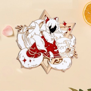 La mejor calidad personalizada <span class=keywords><strong>Anime</strong></span> Wolf Fox <span class=keywords><strong>Anime</strong></span> juego personaje Pin <span class=keywords><strong>Okami</strong></span> broches Animal pin insignia diseño libre solapa insignia pines regalo - Product Image 3