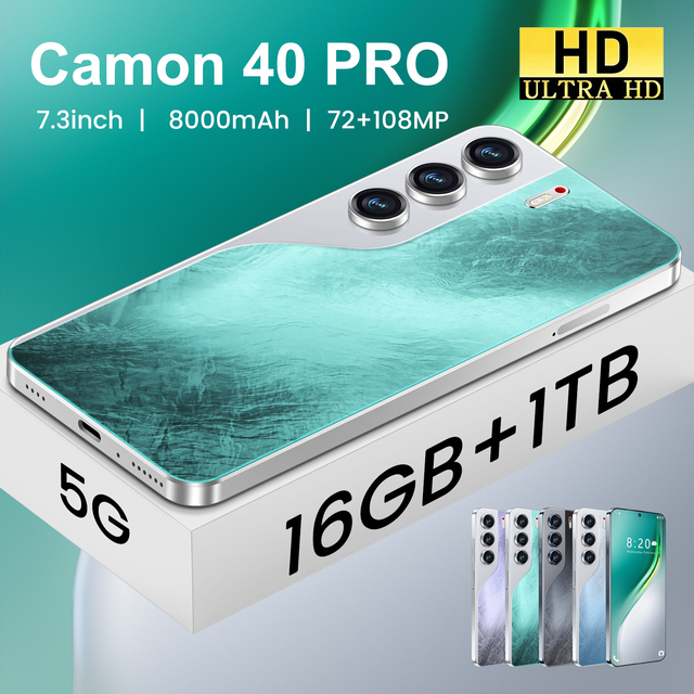 Factory Price Camon 40 Pro 5G Global Edition Android 15+108MP Camera HD Dual SIM Card 7800mAh Battery 16GB 1TB Unlocked