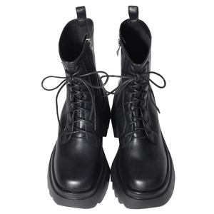 Bottines de combat noires à plateforme de 8,5 cm pour femmes, tige extensible imperméable, semelle à crampons - Product Image 2
