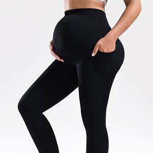 Leggings de <span class=keywords><strong>Yoga</strong></span> <span class=keywords><strong>para</strong></span> Mujeres <span class=keywords><strong>Embarazadas</strong></span>, Cintura Alta, Ajustados, con Bolsillos Laterales Dobles, Antibacterianos, de Spandex/Nylon, con Soporte <span class=keywords><strong>para</strong></span> el Vientre y Levantamiento de Cadera - Product Image 6