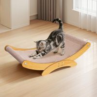 Ensemble de Jouets et Lit Griffoir pour Chat Écologique de Luxe Style Classique Moderne en Bois – Idéal Noël et Halloween