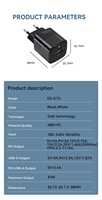 Chargeur USB C ESTRONG 20W 33W, mini adaptateur de voyage avec charge rapide Xiaomi Turbo PD pour les téléphones et tablettes VIVO OPPO, kit de chargeurs