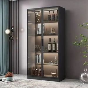 Custom Made Modern Aluminum Alloy Living Room <strong>Display</strong> <strong>Cabinet</strong> <strong>Wall</strong> Mounted Glass Door Wine Bar <strong>Cabinets</strong> for Home &amp; Hotel Use - Product Image 3
