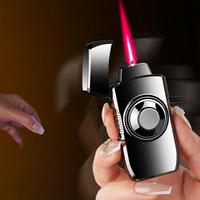 Briquet de haute qualité pour fêtes, avec capteur tactile, lumières LED, allumage vocal et par vibration, interrupteur latéral, flamme rouge, au butane