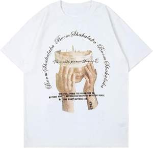 T-shirts lourds surdimensionnés créatifs Graffiti chemises à manches courtes été décontracté rappeur Streetwear Y2k hauts T-shirt pour hommes - Product Image 6