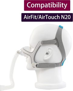 Sangle de remplacement <span class=keywords><strong>pour</strong></span> <span class=keywords><strong>masque</strong></span> nasal CPAP <span class=keywords><strong>ResMed</strong></span> AirFit/AirTouch N20 avec clips magnétiques, dispositif médical de classe I - Product Image 2
