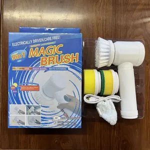 Scrubber elettrico rotante strumenti di pulizia ricaricabili spazzola magica lavello da cucina spazzola per la pulizia dei piatti per vasca da bagno wc