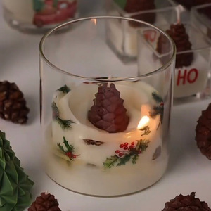 LANJO 2026 Yeni Tasarım Kenarları Eriyen Spiral Mum, İçinde Noel Figürü Bulunan 2'si 1 Arada Spiral Mum Topu Toptan Satış - Product Image 5