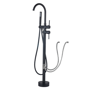 Robinet <span class=keywords><strong>de</strong></span> baignoire sur pied Beelee BL19005B en laiton <span class=keywords><strong>noir</strong></span> <span class=keywords><strong>mat</strong></span>, <span class=keywords><strong>mitigeur</strong></span> <span class=keywords><strong>de</strong></span> baignoire à montage au sol - Product Image 2