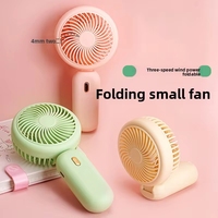 Mini ventilateur pliable personnalisable, rechargeable par USB, portable, trois vitesses réglables, couleur bonbon